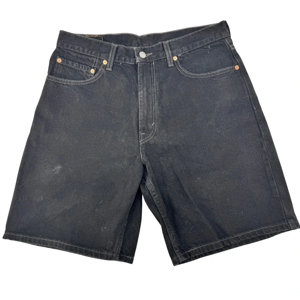 Vintage Levi‎ 550 Jeans Shorts 33 Mens Black Relaxed Fit Denim